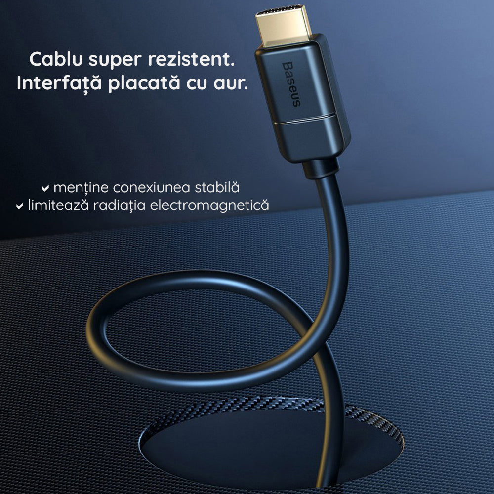 Baseus High Definition Video Cable, HDMI - HDMI, 4K, 5m, Black CAKGQ-D01