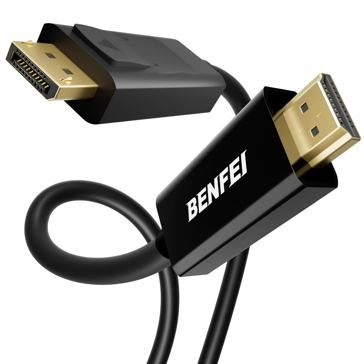 Câble Vidéo Benfei, DisplayPort - HDMI, 4K, 1,8 m, Noir