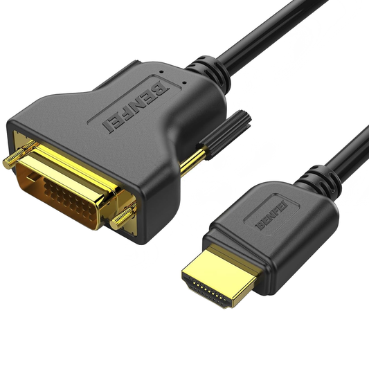 Câble Vidéo Benfei, HDMI - DVI, 1080P, 0,9m, Noir