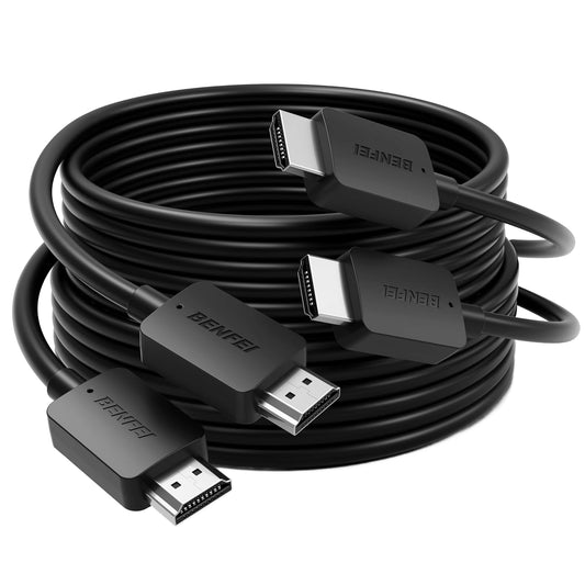 Câble Vidéo Benfei, HDMI - HDMI, 8K, 1,8 m, Lot de 2 pièces, Noir