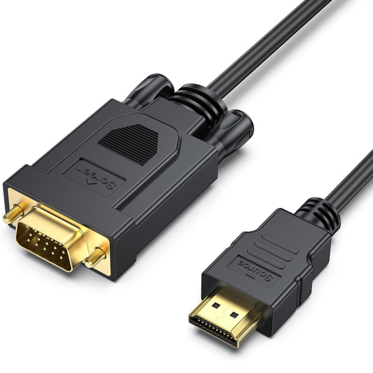 Câble Vidéo Benfei, HDMI - VGA, 1080P, 1,8m, Noir