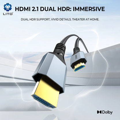 Câble vidéo Lito HD119, HDMI - HDMI, 8K, 1,8 m, Noir