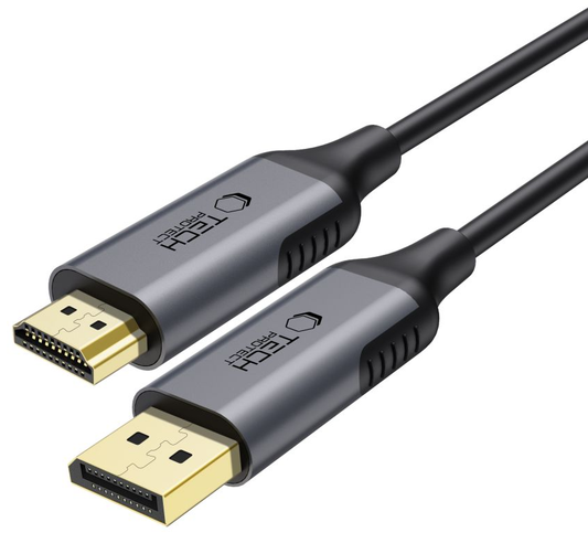 Tech-Protect Ultraboost Video Kabel, DisplayPort - HDMI, 4K, 2m, Zwart