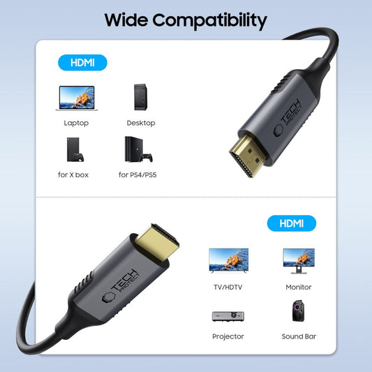 Cablu Video Tech-Protect Ultraboost II, HDMI - HDMI, 8K, 2m, Negru