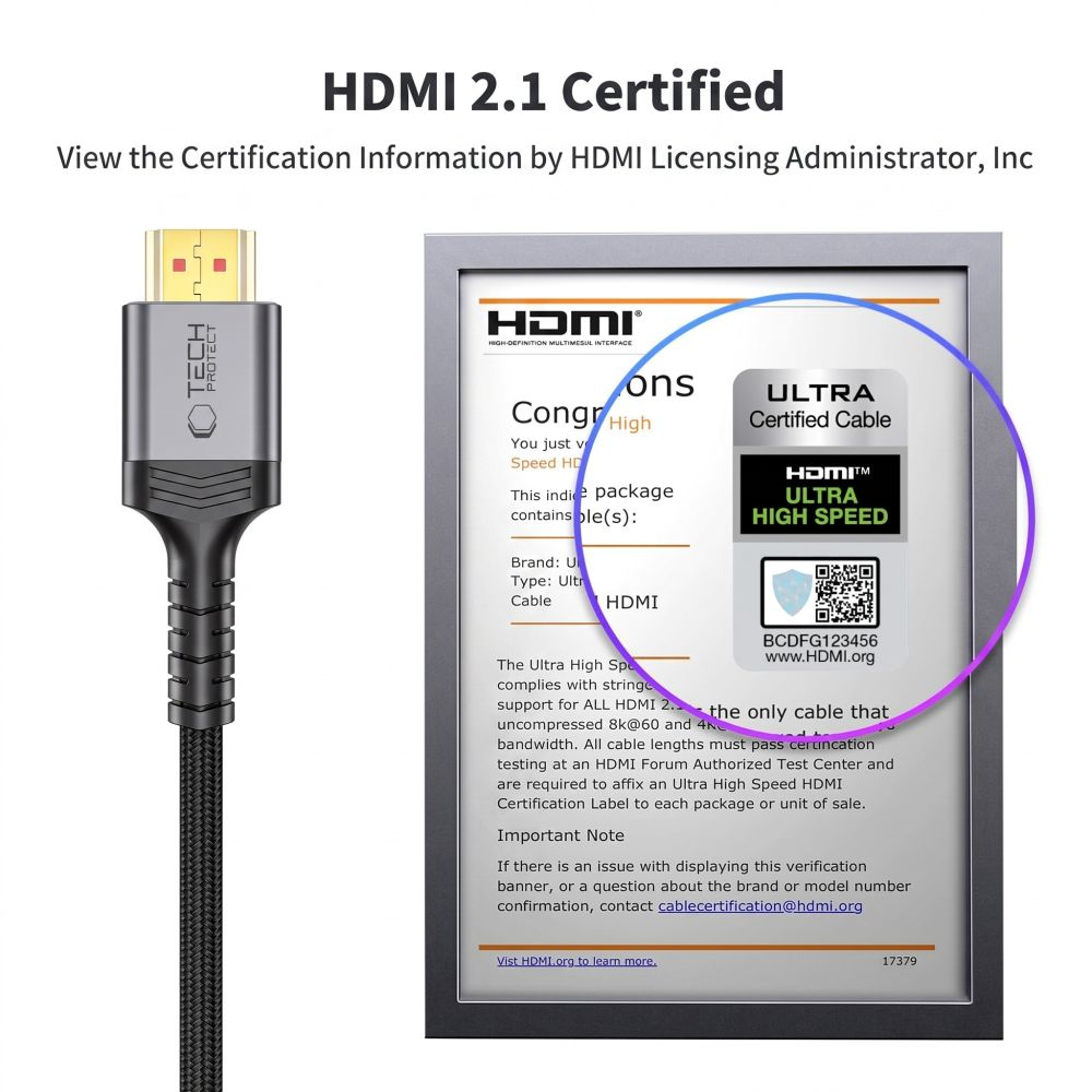 Câble Vidéo Tech-Protect Ultraboost 2, HDMI - HDMI, 8K, 2m, Noir