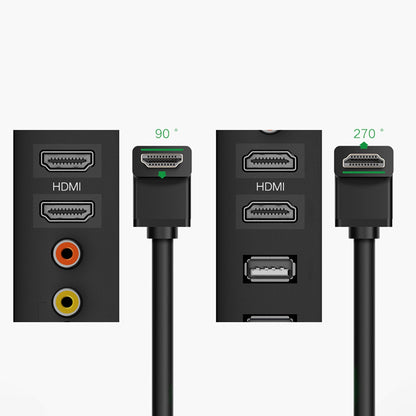 Câble vidéo UGREEN coudé, HDMI - HDMI, 4K, 2m, noir HD103 