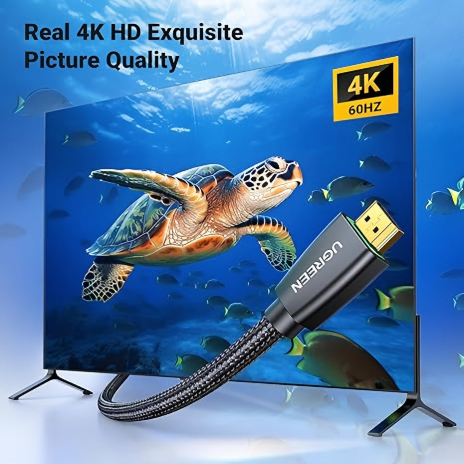 Câble Vidéo UGREEN HD118, HDMI - HDMI, 4K, 1.5m, Noir
