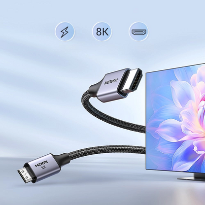 Videokabel UGREEN HD163, miniHDMI - HDMI, 8K, 2m, Gri