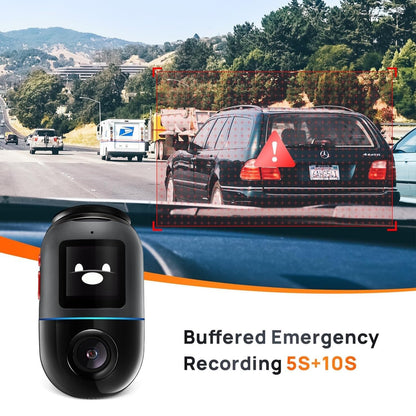 70mai Dash Cam Omni 360 X200, 1080P, 32Gb, Wi-Fi, GPS, AI, Voice Control, 1.2inch Display X200-32-BK