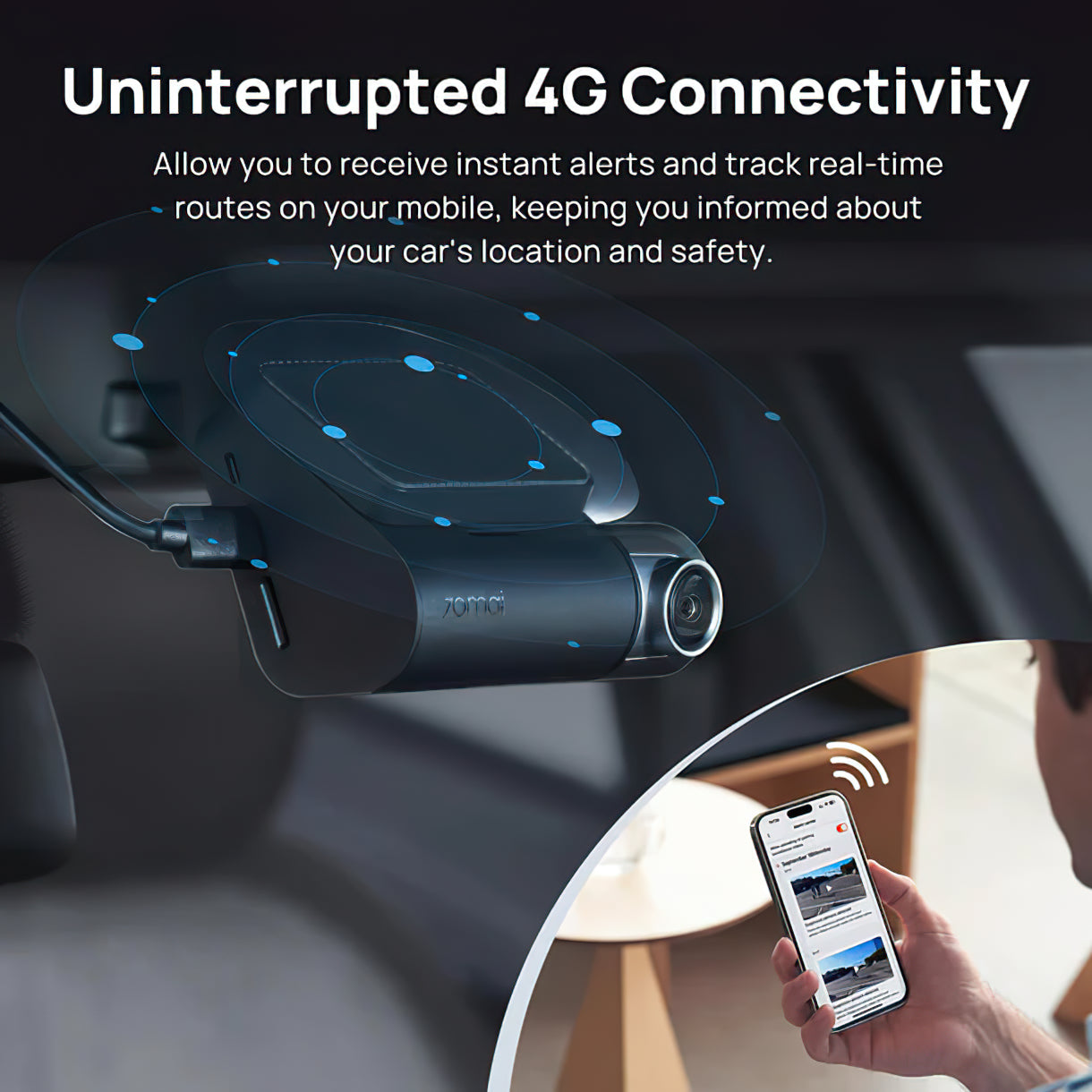 Caméra Auto 70mai Dash Cam A510, 3K, GPS, Wi-Fi, Affichage 2 pouces 2AOK9-A510