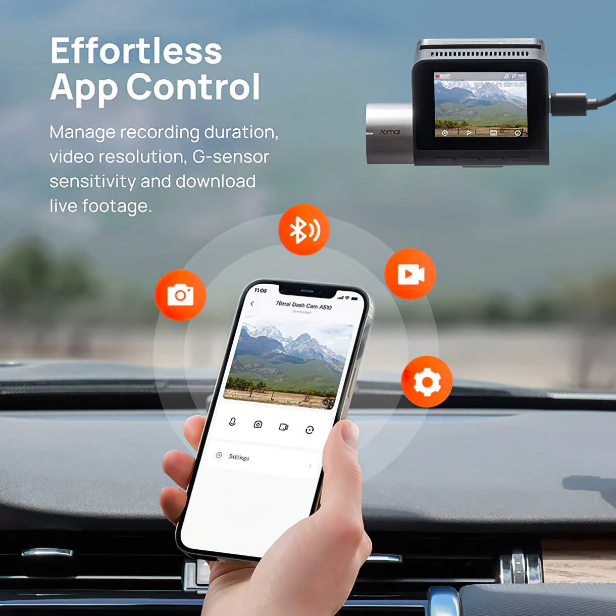 Caméra Auto 70mai Dash Cam A510, 3K, GPS, Wi-Fi, Affichage 2 pouces 2AOK9-A510