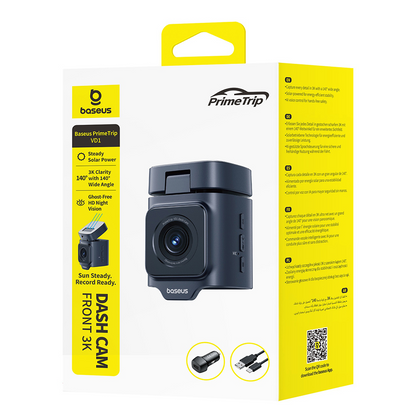 Caméra Auto Baseus PrimeTrip VD1, 3K, Wi-Fi, GPS, Écran 1,54 pouce, Reconditionnée C10669000123-00