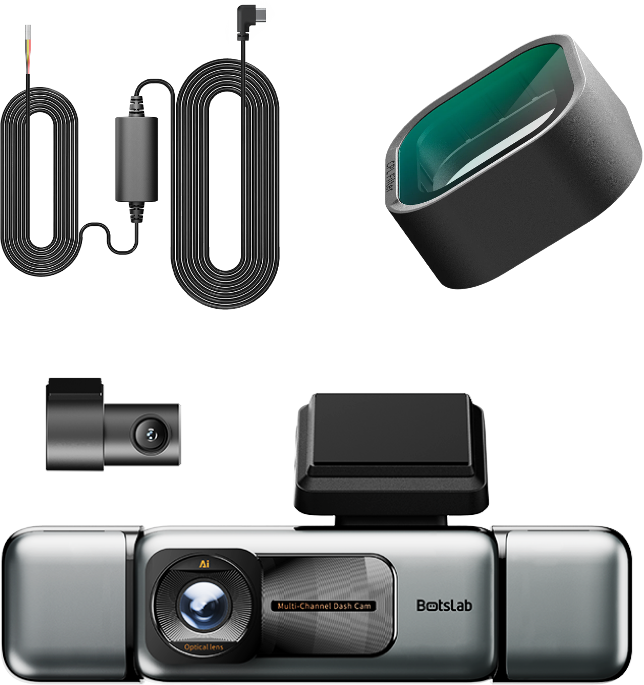 Botslab G980H 4CH Voor- en Achteruitrijcamera, 3K, Wi-Fi, GPS, 3,18 inch Display