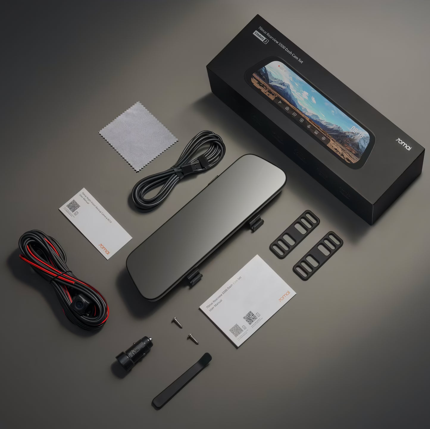 Caméra Auto Avant Arrière 70mai Dash Cam S500, 3K, Wi-Fi, Écran 9.35 pouces