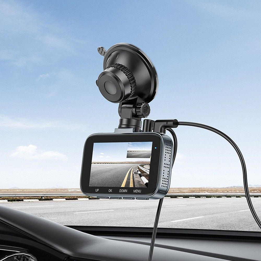 HOCO Driving DV6, 1080P, 3inch Display, Front Back Face Car Camera 