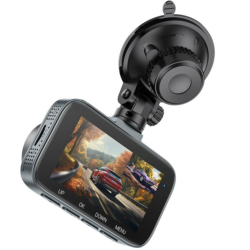 HOCO Driving DV6, 1080P, 3inch Display, Front Back Face Car Camera 