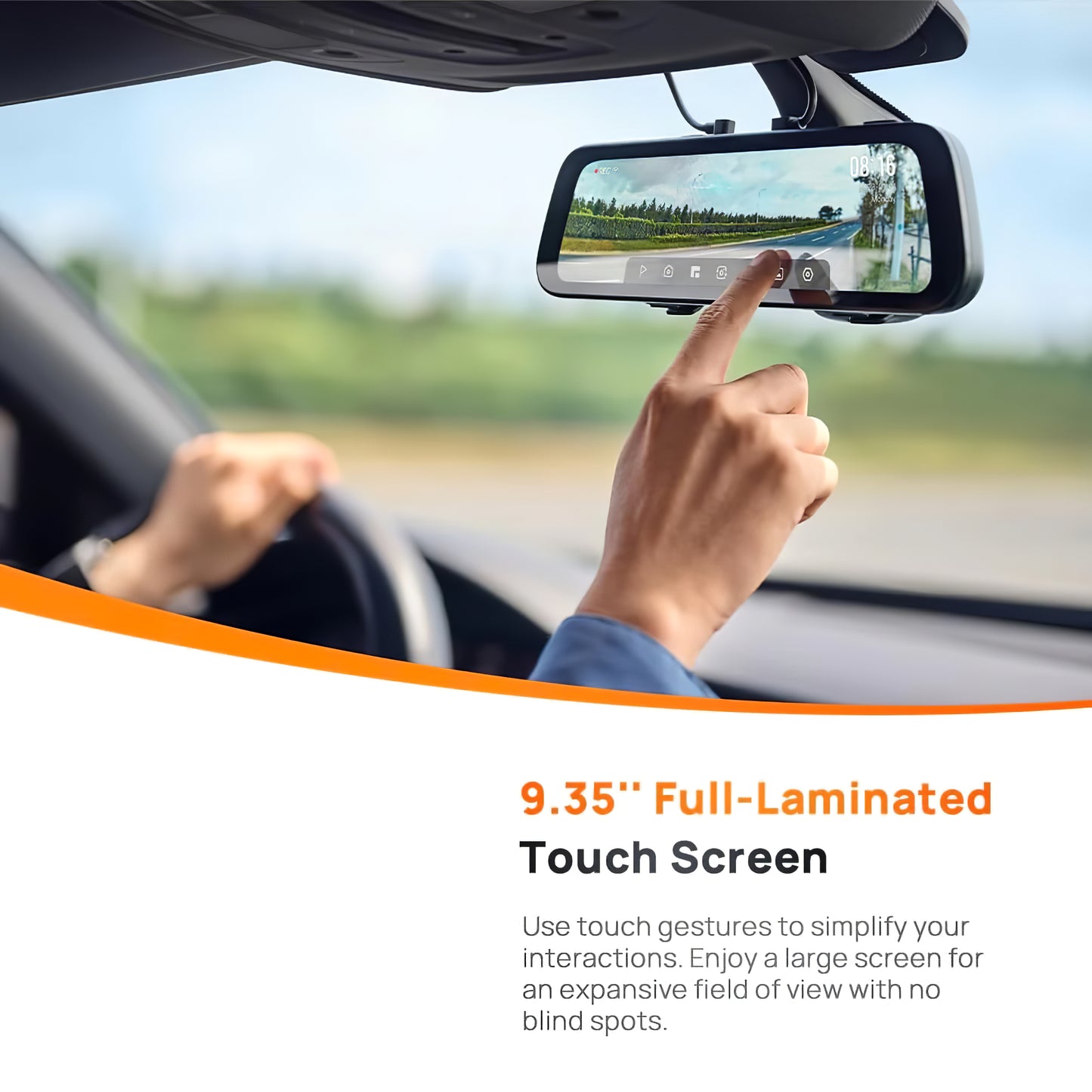 Caméra Auto Avant Arrière 70mai Dash Cam S500, 3K, Wi-Fi, Écran 9.35 pouces