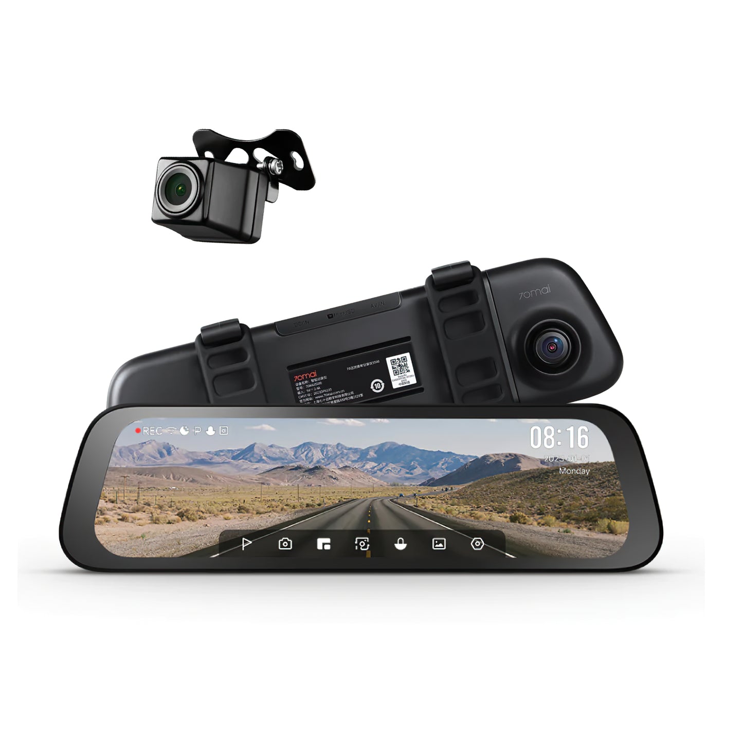 Caméra Auto Avant Arrière 70mai Dash Cam S500, 3K, Wi-Fi, Écran 9.35 pouces