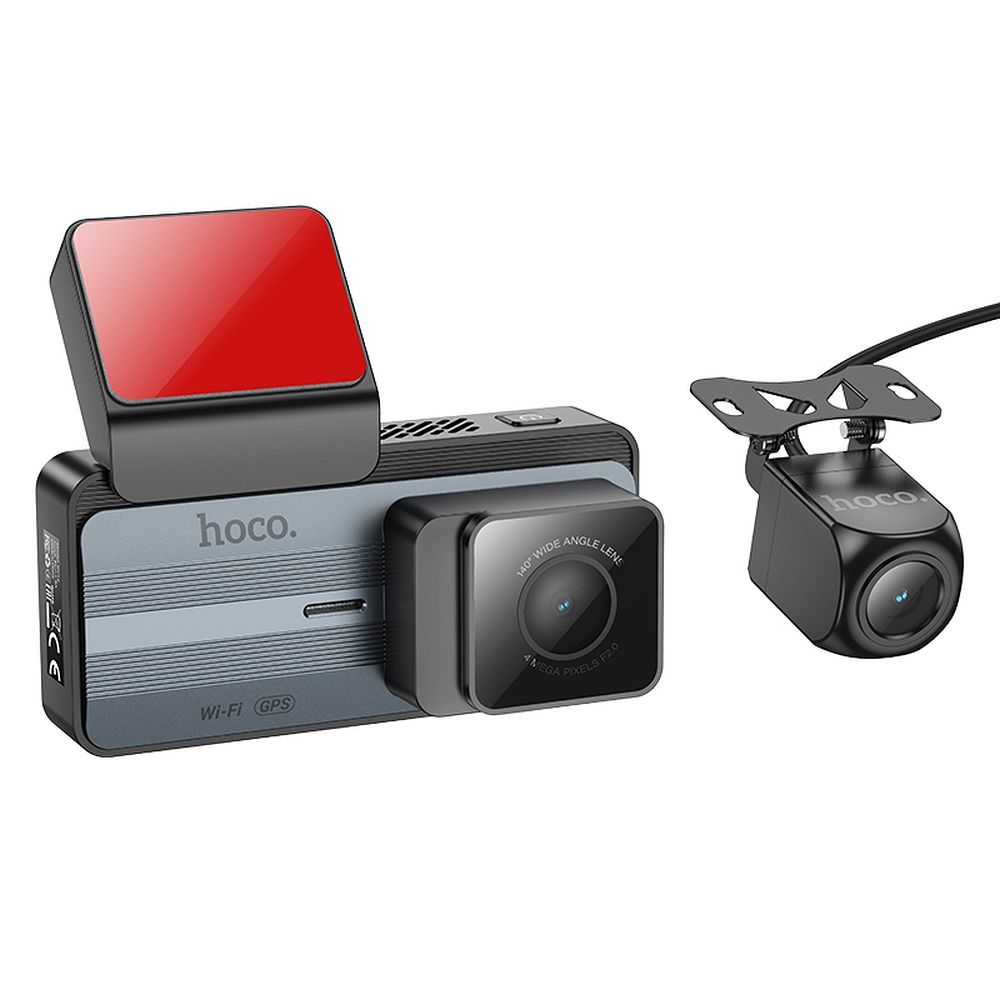 Front and Rear Car Camera HOCO DV12, 2K, Wi-Fi, GPS, 3.69inch Display
