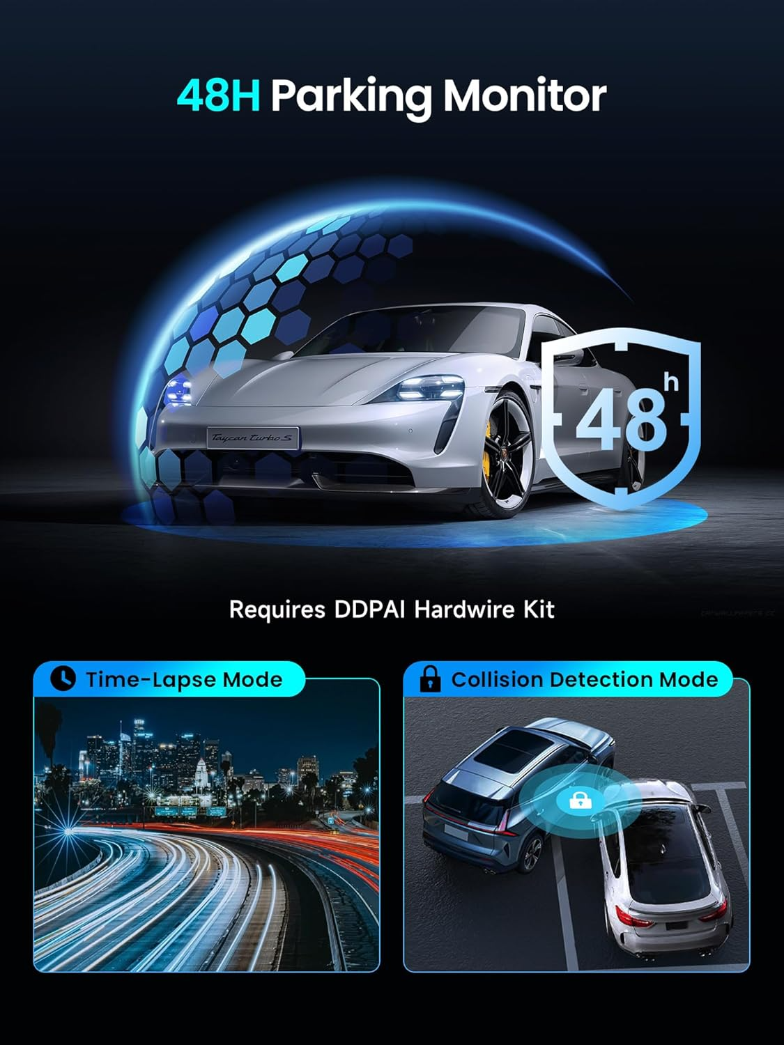 Caméra Auto Avant Arrière DDPAI Z50 Pro Dual, 4K, Wi-Fi, GPS, Écran 3 pouces