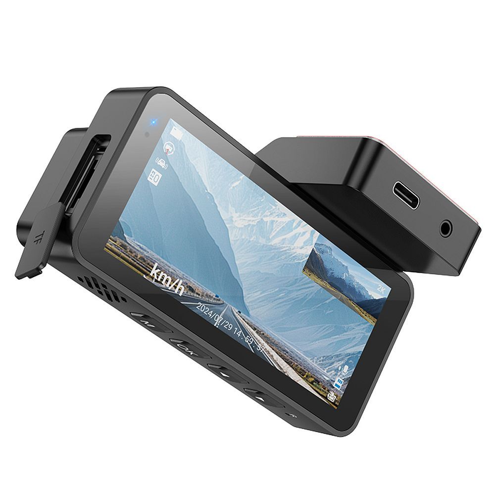 Front and Rear Car Camera HOCO DV12, 2K, Wi-Fi, GPS, 3.69inch Display