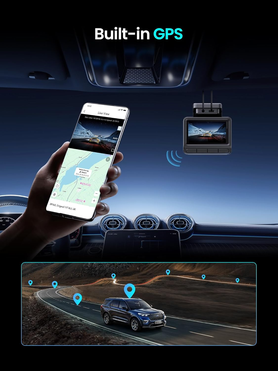 Caméra Auto Avant Arrière DDPAI Z50 Pro Dual, 4K, Wi-Fi, GPS, Écran 3 pouces