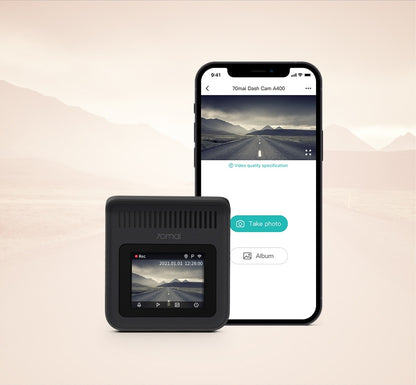 Caméra embarquée 70mai Dash Cam A400, 2K, Wi-Fi, écran 2 pouces, Beige