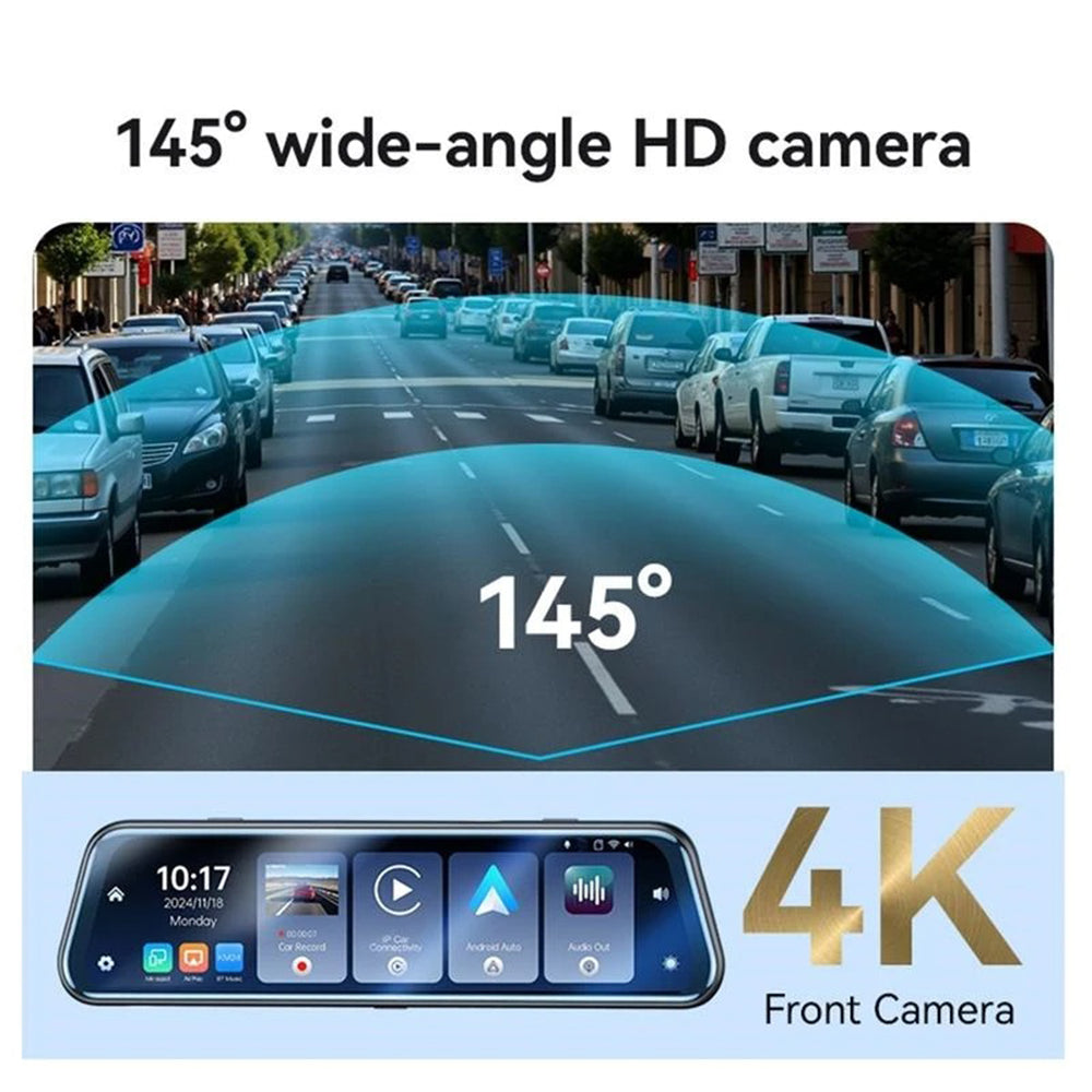 Yesido KM24 Auto Camera met Carplay / Android Auto, 4K, Display 9.66 inch