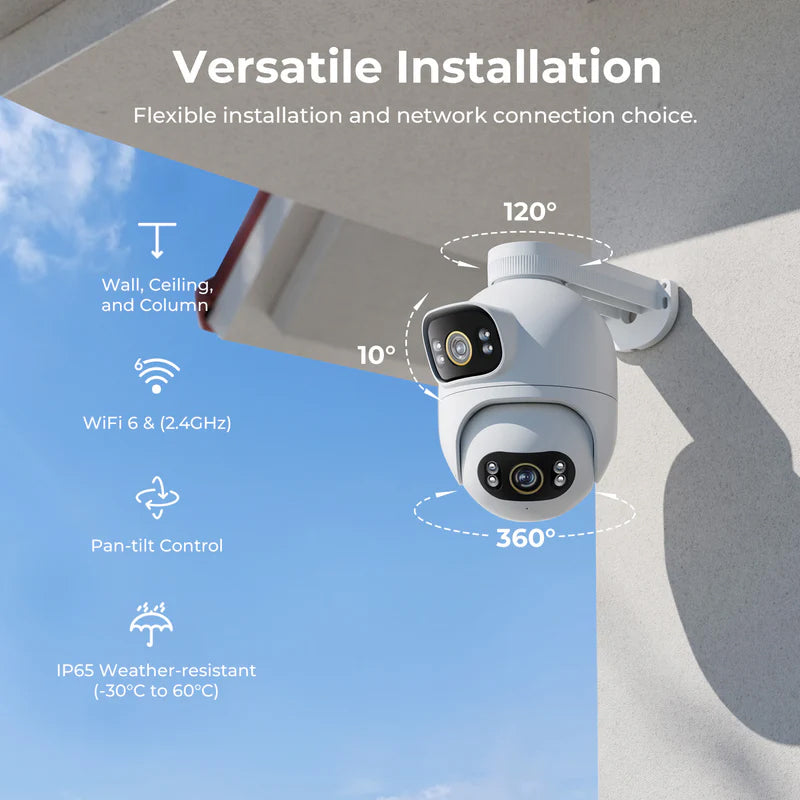 iMILAB EC6 Dual Bewakingscamera, Wi-Fi, 3K, IP66, Buiten CMSXJ68A
