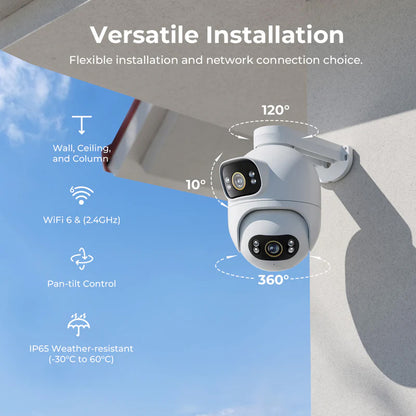 iMILAB EC6 Dual Bewakingscamera, Wi-Fi, 3K, IP66, Buiten CMSXJ68A