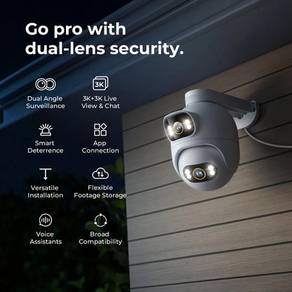 iMILAB EC6 Dual Bewakingscamera, Wi-Fi, 3K, IP66, Buiten CMSXJ68A
