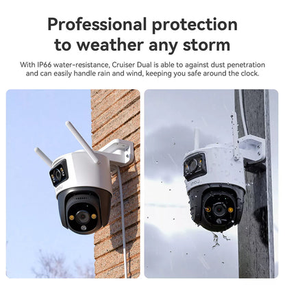 Caméra de Surveillance Imou Cruiser Dual, Wi-Fi, 2.8K + 2.8K, IP66, Extérieur, Blanche IPC-S7XP-10M0WED-0360B