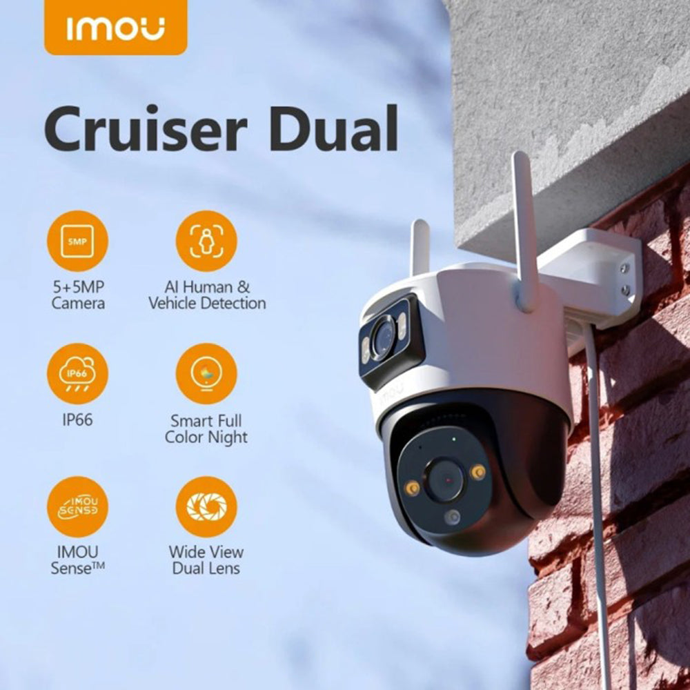 Imou Cruiser Dual Bewakingscamera, Wi-Fi, 2.8K + 2K, IP66, Buiten IPC-S7XP-8M0WED-0360B