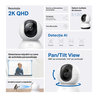 Caméra de surveillance TP-LINK Tapo C220, Wi-Fi, 2K, intérieur 