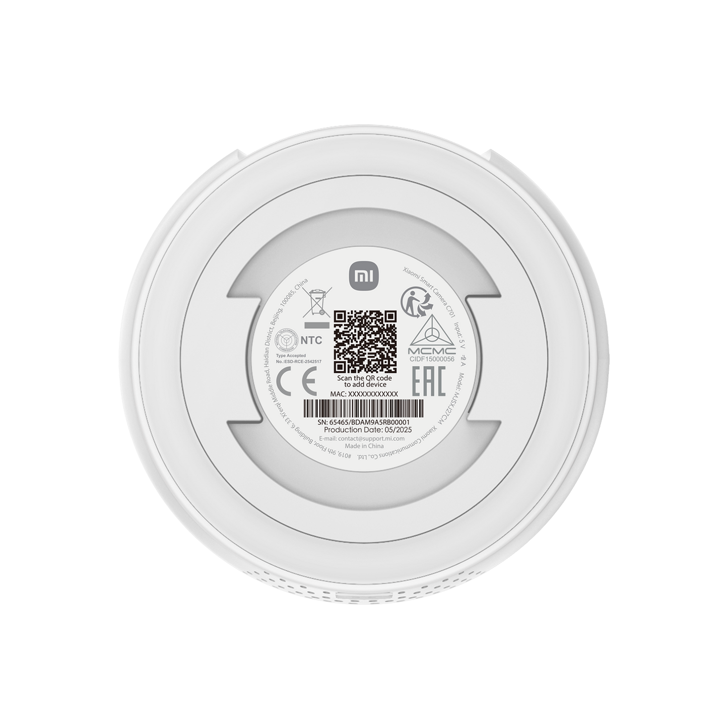 Xiaomi C701 Bewakingscamera, Wi-Fi, 4K, Binnen BHR07X7EU