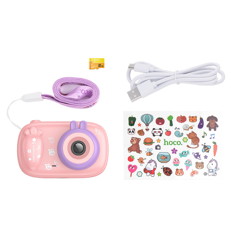 Digitale Camera HOCO DV205 Kids, 720P, 1MP, Roze
