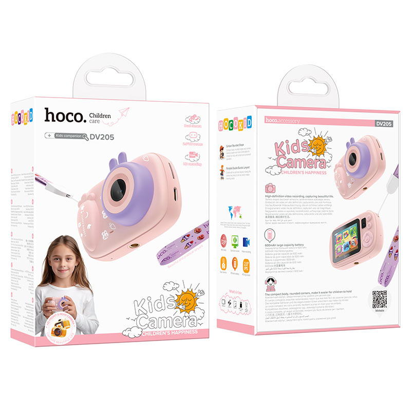 Digitale Camera HOCO DV205 Kids, 720P, 1MP, Roze
