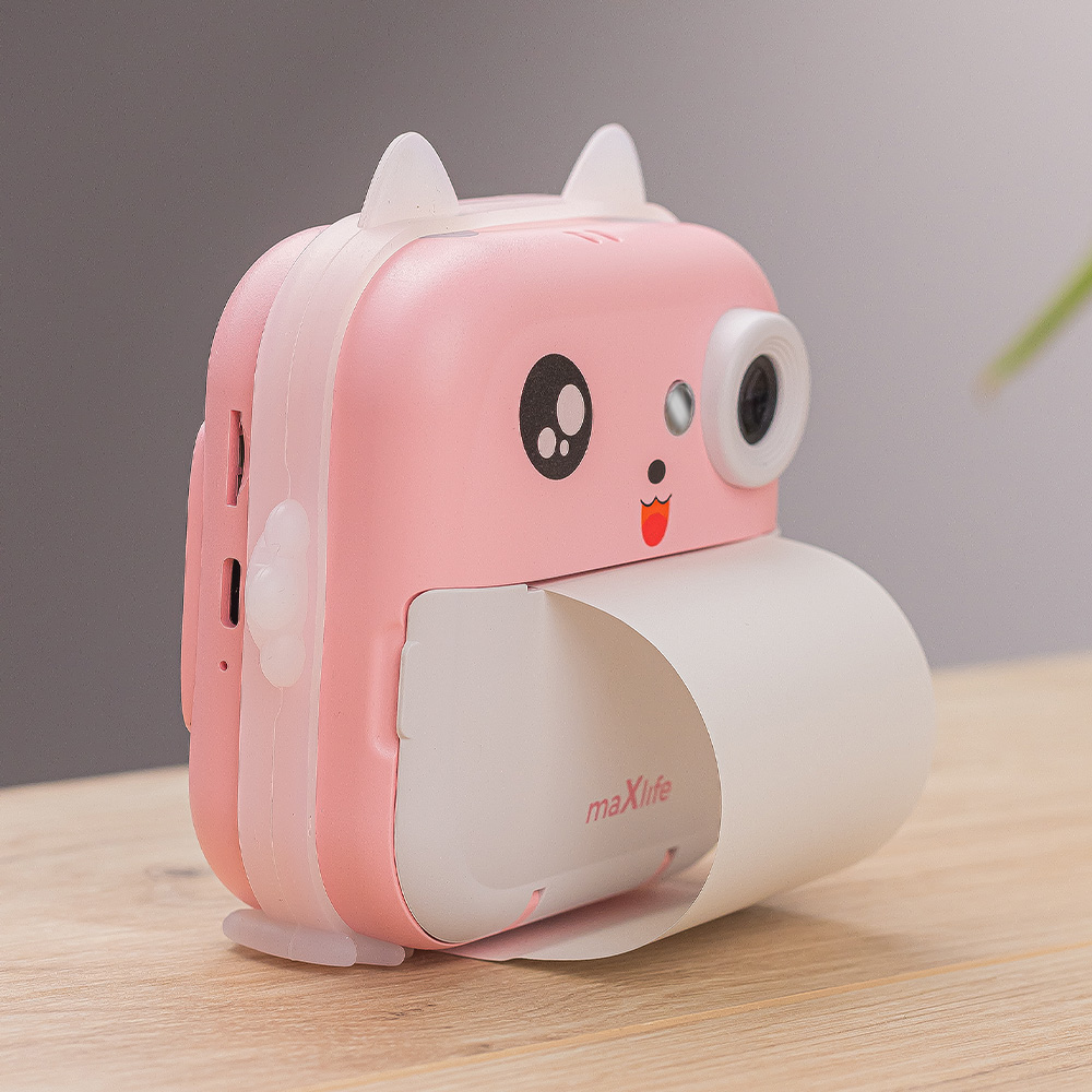 Digitale camera met afdrukfunctie MaXlife MXPC-100 Kids, Roze