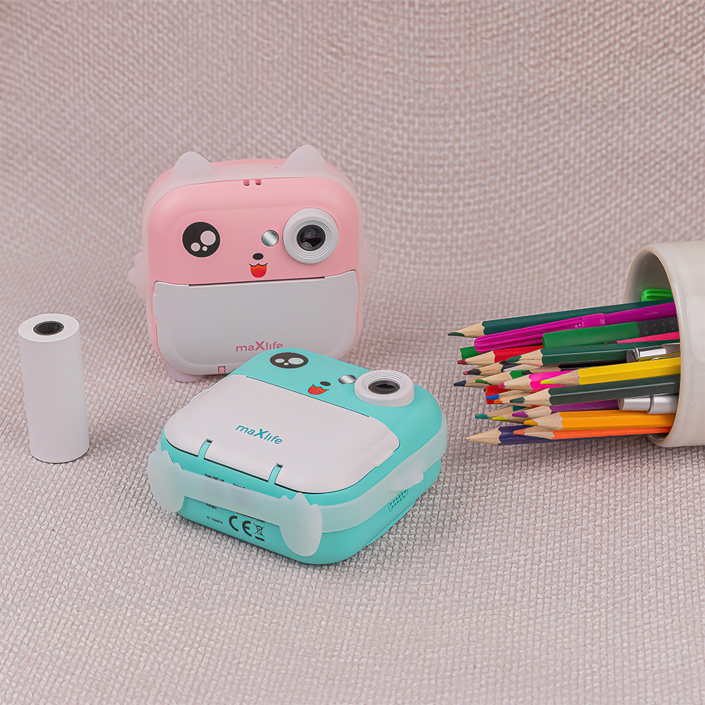 Digitale camera met afdrukfunctie MaXlife MXPC-100 Kids, Roze