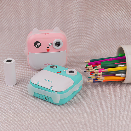 Digitale camera met afdrukfunctie MaXlife MXPC-100 Kids, Roze