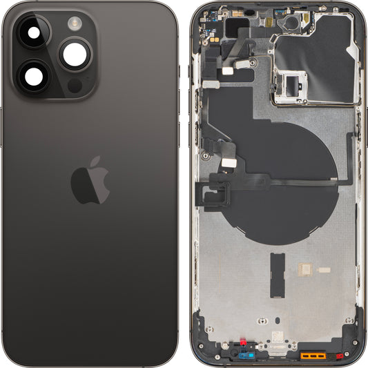 Apple iPhone 14 Pro Max Batteriefachabdeckung, mit Mittelgehäuse, Schwarz (Space Schwarz), Swap