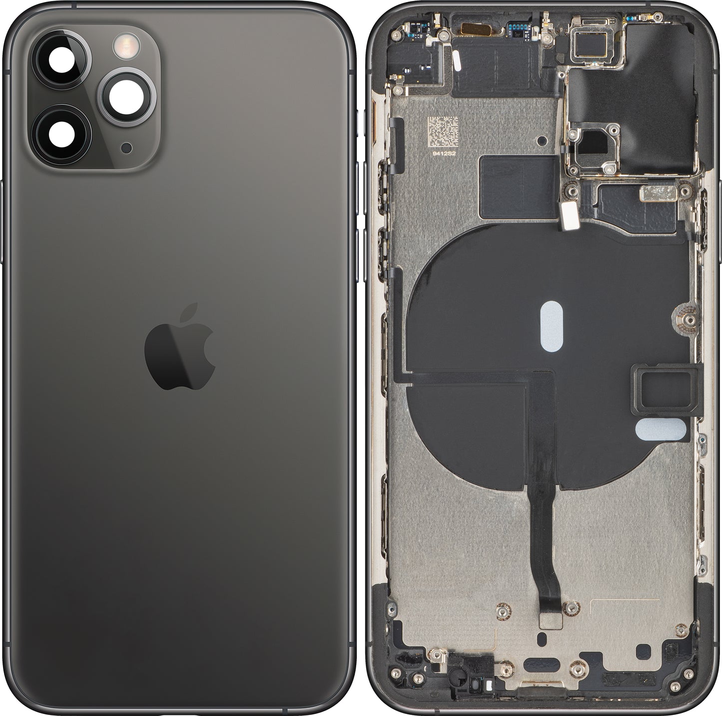 Apple iPhone 11 Pro Batterijdeksel, Met Half Hoesje, Zwart (Matte Space Gray), Swap (Grade B)