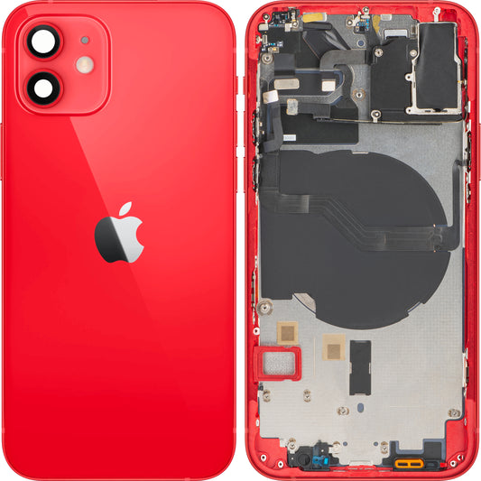 Couvercle de Batterie Apple iPhone 12, Avec Coque Centrale, Rouge, Swap