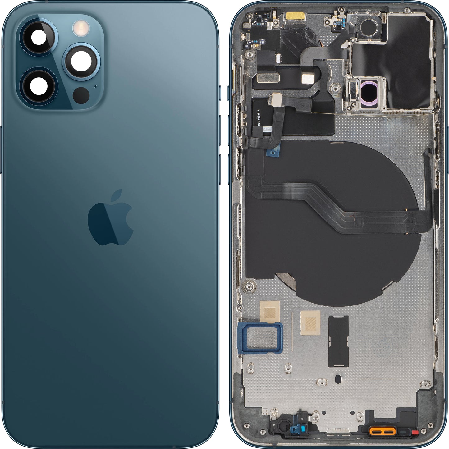 Batterijdeksel Apple iPhone 12 Pro, Met Middenbehuizing, Blauw (Pacific Blue), Swap