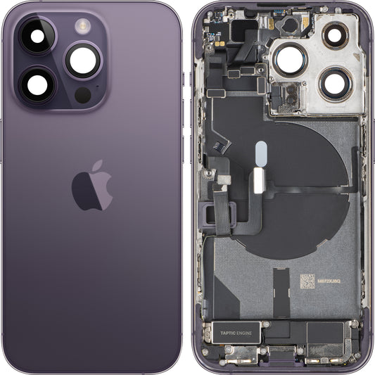 Batteriedeckel Apple iPhone 14 Pro, mit Mittelgehäuse, Vollständige Teile, Lila (Deep Purple), Swap