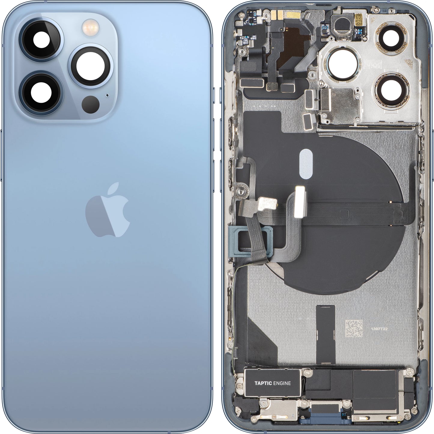 Akkuabdeckung Apple iPhone 13 Pro, mit Mittelgehäuse, vollständige Teile, Blau (Sierra Blue), Swap