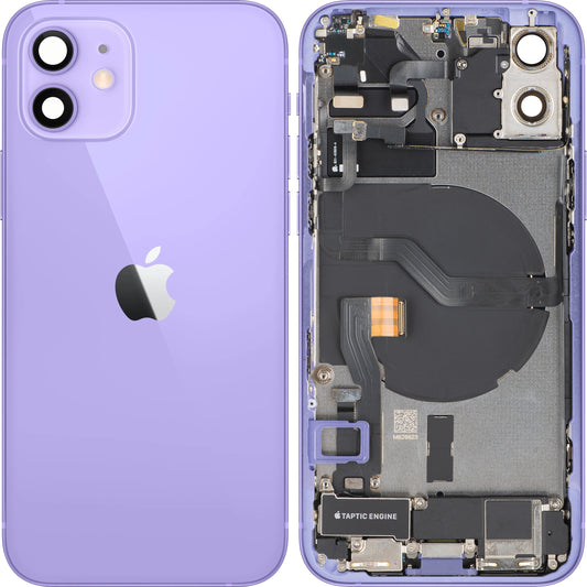 Batterijdeksel Apple iPhone 12, Met Middenbehuizing, Volledige Onderdelen, Paars, Swap