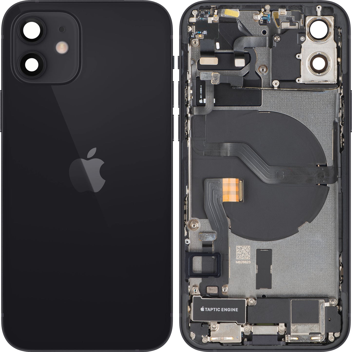 Couvercle de batterie Apple iPhone 12, avec boîtier intermédiaire, pièces complètes, noir, échange