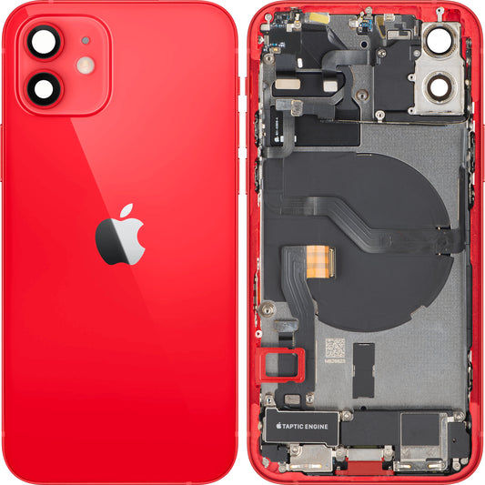 Batterijdeksel Apple iPhone 12, Met Middenbehuizing, Volledige Onderdelen, Rood, Swap