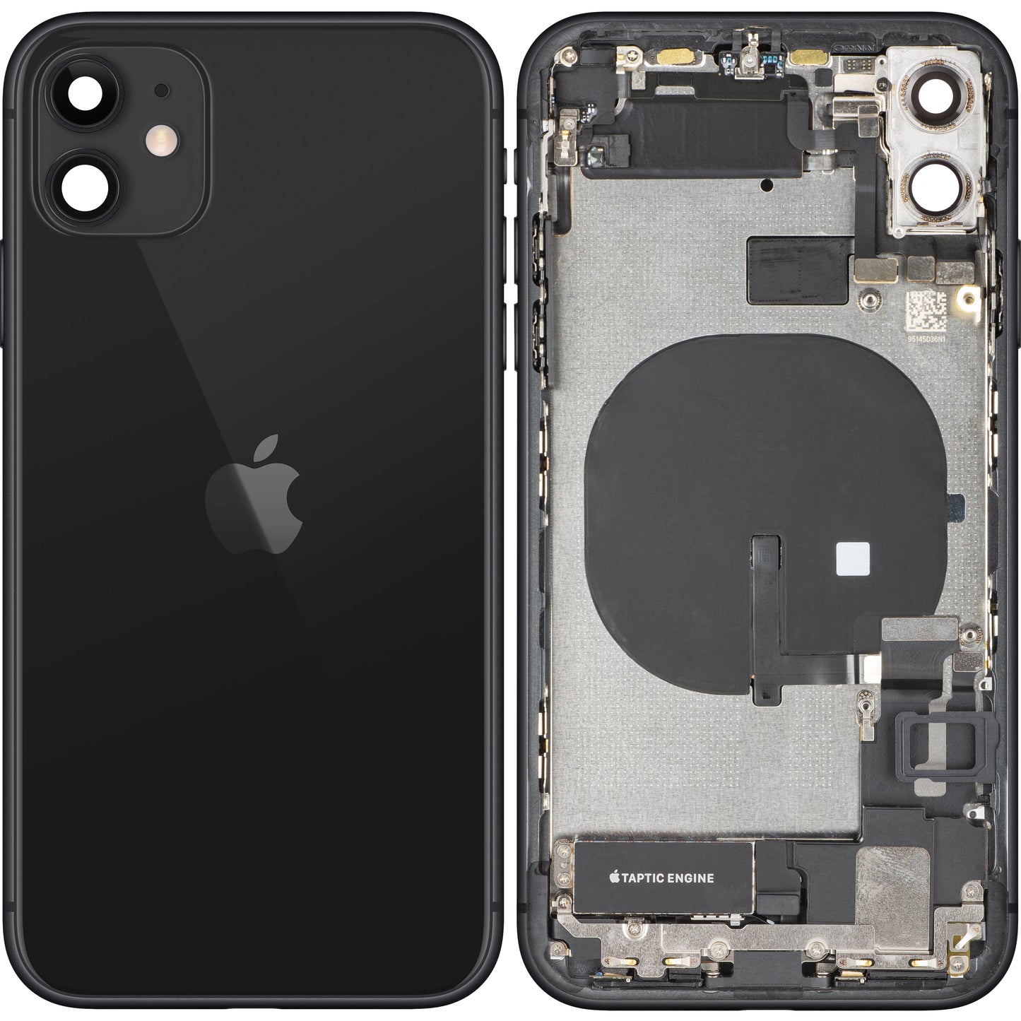 Batterijdeksel Apple iPhone 11, Met Middenbehuizing, Volledige Onderdelen, Zwart, Swap